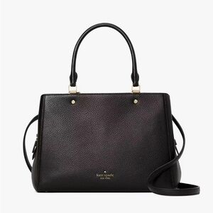 kate spade Black Pebbled Leather Satchel with Gold Hardware